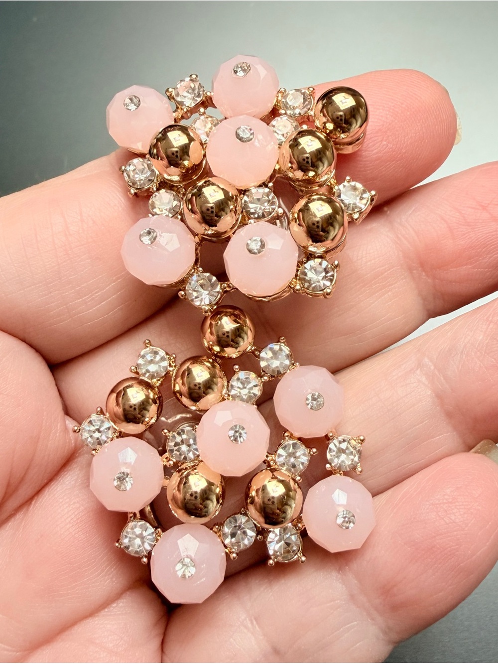 Lilly Pulitzer Earrings POP THE BUBBLY ✨PINK CLUSTER BEADS & CRYSTALS✨POST BACK
